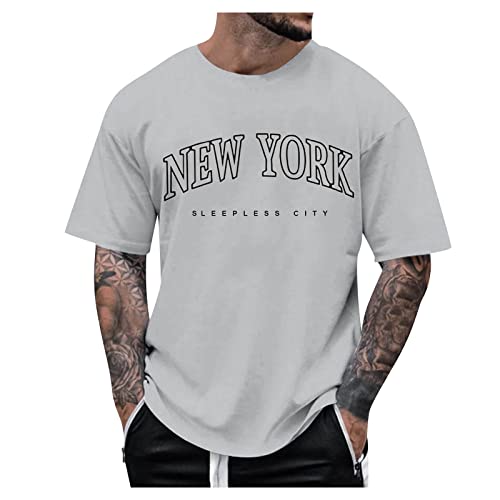 T Shirt Herren Los Angeles California Oversized Tshirt Graphic Print Casual Tops Mode Kurzarm Tshirt Herren Sportshirt Oversized Männer T-Shirt Sommer Rundhals Shirt Atmungsaktiv Vintage Streetwear von TIMELYE