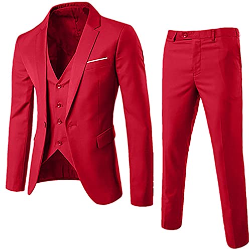 TIMELYE Anzug Herren Anzug Slim Fit 3 Teilig Herrenanzug 3-Teilig Anzüge Herren Modern Sakko für Business Hochzeit Business Eleganter Anzugjacke Anzughose Weste für Business Hochzeit von TIMELYE