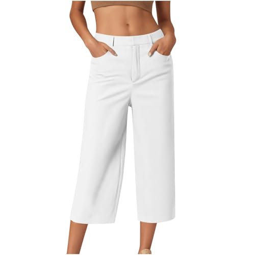 TIMELYE Caprihose Damen Sommer Casual 3/4 Hose Atmungsaktiv Outdoor Jogginghose Wanderhose Stretch Leichte Sommerhose mit Taschen Freizeit Leichte Sommerhose Crop Büro Bürohose von TIMELYE