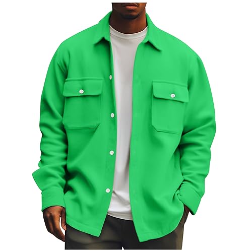 TIMELYE Cord Hemd Herren Winter Kordjacke Herbst Karohemd Herren Warm Jeanshemd Herren Langarm Herbst Overshirt Cordhemd Leichte Freizeithemden Für Herren Langarm Karohemd von TIMELYE