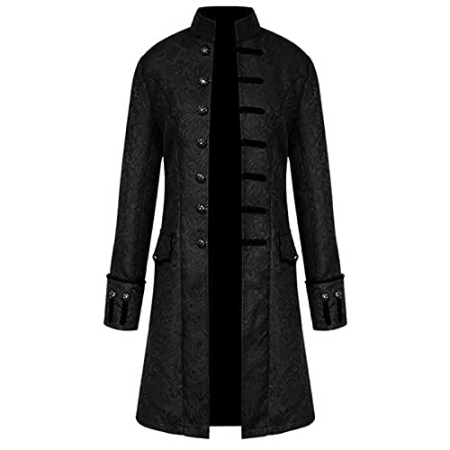 TIMELYE Halloween Herren Smoking Versorgen Kölner Frack Mantel Uniform Frack Jacke Smoking Uniform Unterteile Bequem Party Oberbekleidung Oversized Kostüm-Outfits Für Karneval Unterteile（3-Black，3XL） von TIMELYE