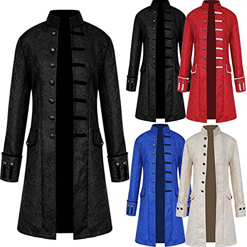 TIMELYE Herren Gothic Frack Steampunk Jacke Mittelalter Gehrock Mantel Viktorianischen Karneval Kostüm Cosplay Fashing Smoking von TIMELYE