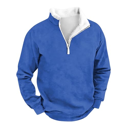 TIMELYE Herren Pullover Schwarz Herren Hoodie Sweatshirt Herren Rundhals Sweatshirt Herren Poloshirts Für Herren Fleece Hoodie Herren Weihnachtspullover Herren Classic Sweatshirt(2-Blue,XXL) von TIMELYE