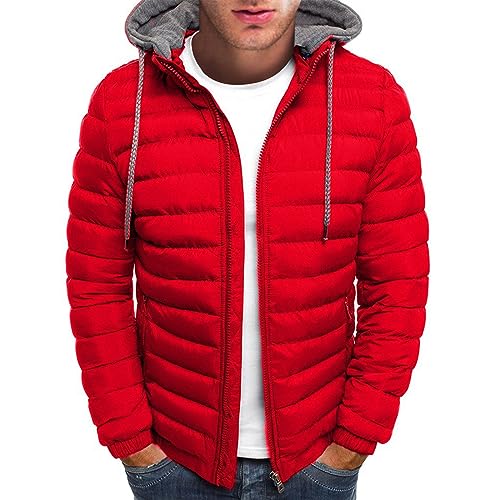 TIMELYE Herren Stepp-Jacke In Daunenoptik Warm Übergangsjacke Herbst Herrenjacke Atmungsaktiv Pilotenjacke Warme Übergangsjacken Daunenjacke Herren Puffer Regenjacke Herren Wasserdicht Dünne Jacket von TIMELYE