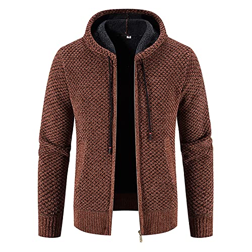 TIMELYE Herren Strickjacke Cardigan Strickjacke Cardigan Cardigan Herrenjacke Sweater Männer Grobstrick Pullover mit Stehkragen von TIMELYE