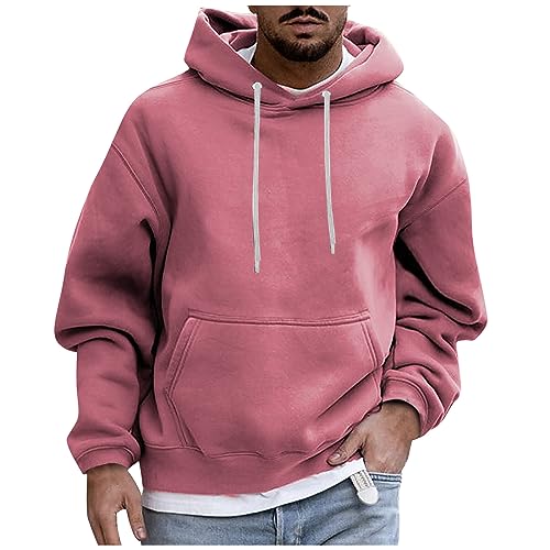 TIMELYE Hoodie Pullover Herren Rock Winterpullover Herren Zip Schwarzer Hoodie Herren Hoody Hip Hop Print Kapuzenpullover Für Männer(Rosa,4XL) von TIMELYE