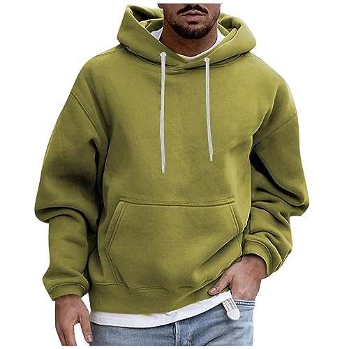 TIMELYE Hoodie Sweatshirts Für Herren Crewneck Weste Herren Cozy Zip Hoodie Herren Cute Kordelzug Sweatshirt Schwarz(Grün,3XL) von TIMELYE