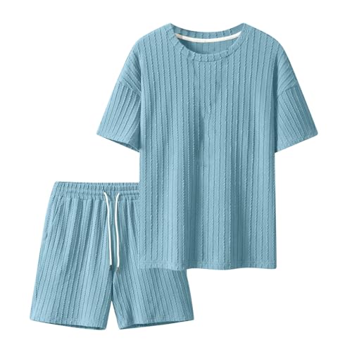 TIMELYE Jogginganzug Herren Set Mode Anzug Sommer Outfits Herren Traningsanzuganzug Freizeit Sportanzug Strand Outfit Sommer Outfit Herren Leinenanzug Freizeitanzug Sommer Sport Kleidung Männer von TIMELYE