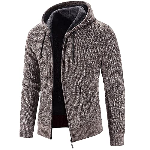 TIMELYE Kapuzen-Strickjacke Für Herren Strick Wolljacke Herren Elegant Jacket Moda Strickfleecejacke Herren Fleece Strickweste Herren Pullover & Strickjacken Für Herren von TIMELYE