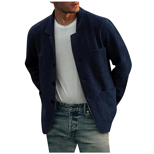 TIMELYE Strickjacke Herren Fleece Trachten Strickjacke Herren Moda Wintermantel Herren Leicht Trachtenjacke Herren Herbst Jeansjacke Herren Trachten Jacke Männer von TIMELYE