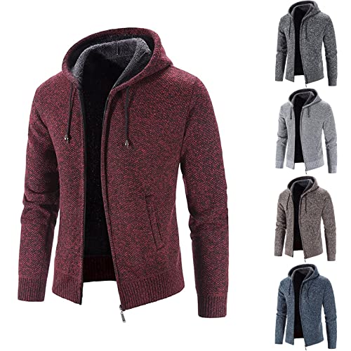 TIMELYE Strickjacke Herren Warm Strickfleecejacke Herren Teddy Strickjacke Herren Grobstrick Strickjacke Moda Trachtenjanker Herren Trachtenjanker Für Herren von TIMELYE