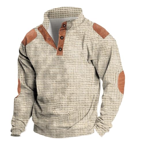 TIMELYE Sweatshirt Herren Outdoor Pullover Herren Ohne Kapuze Pullover in übergrößen Warm Vintage Sweatpullover für Männer Pulli Sweater Winter Langarmshirt Jacke von TIMELYE