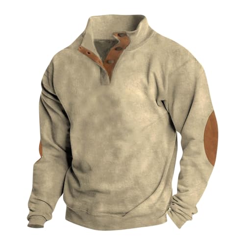 TIMELYE Sweatshirt Herren Outdoor Pullover Herren Ohne Kapuze Pullover in übergrößen Warm Vintage Sweatpullover für Männer Pulli Sweater Winter Langarmshirt Jacke von TIMELYE