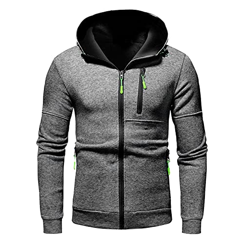 TIMELYE Winter Jacken Herren Outdoor Mantel Jacken Skijacke Herren Warm Steppjacke Gürtel College Jacke Herren Lang Jogginganzug Arbeitsjacke Herren Winter(1-Gray,L) von TIMELYE