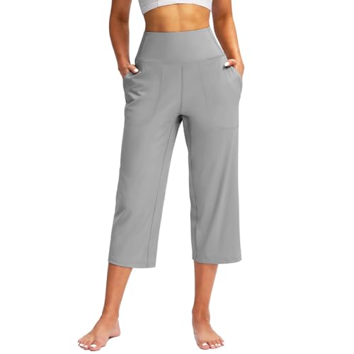 Timelye Yogahose Damen Weites Bein Caprihose Damen Yoga Hose mit Taschen Sommer Stretch mit Taschen Hohe Taille Jogginghose Straighthose Bauchkontrolle Schlaghose für Arbeiten Sport Yoga Timelye Yogahose Damen Weites Bein Caprihose Damen Yoga Hose mit Taschen Sommer Stretch mit Taschen Hohe Taille Jogginghose Straighthose Bauchkontrolle Schlaghose für Arbeiten Sport Yoga von TIMELYE