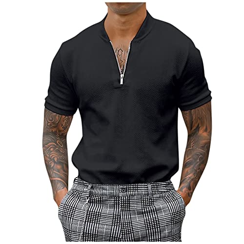 Tshirt Herren Herren Lässiges Hippie-T Coole T-Shirts Herren Business Shirt Stehkragen T-Shirt Herren Elastisches Sport-T Aus Reiner Baumwolle Herren T-Shirt Mit V-Ausschnitt von TIMELYE