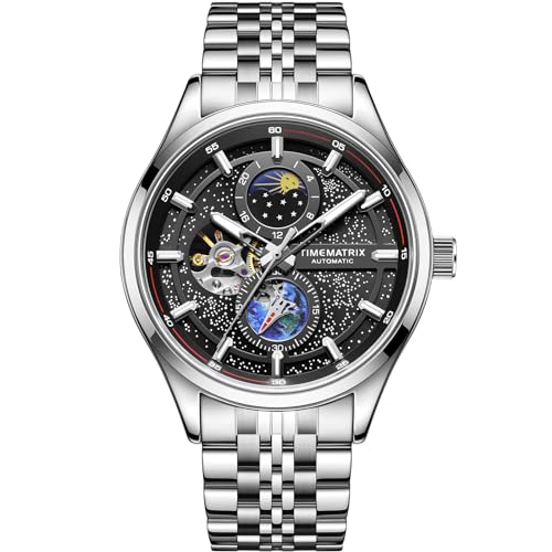 TIMEMATRIX Herrenuhr der Space-TIME Serie – 316L Edelstahlgehäuse mit Automatikwerk (Modell: TMX6011) von TIMEMATRIX