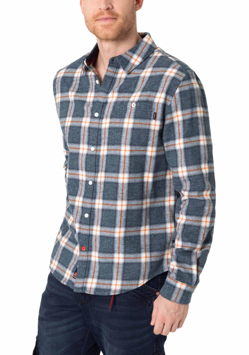 TIMEZONE GmbH - Check Classic Shirt blue orange check - Gr. - M von TIMEZONE GmbH