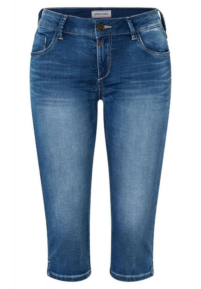 TIMEZONE Jeansshorts Capri Denim Jeans Shorts Kurze Bermuda Tight AleenaTZ 3/4 5548 in Blau-2 von TIMEZONE