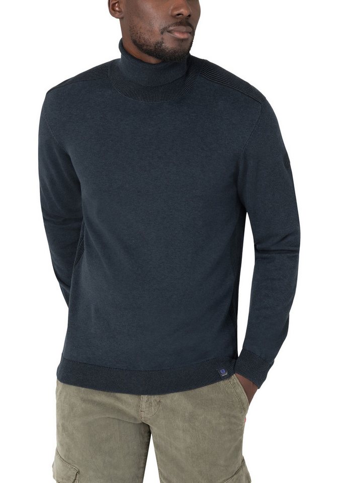 TIMEZONE Strickpullover Rollkragenpullover Rippstrick Ellenbogen-Patch Knit Rolli von TIMEZONE