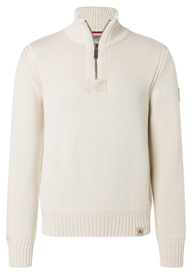 TIMEZONE Strickpullover Stilvoller Pullover mit Reißverschluss-Design (1-tlg) Heavy Knit Seamans Troyer von TIMEZONE