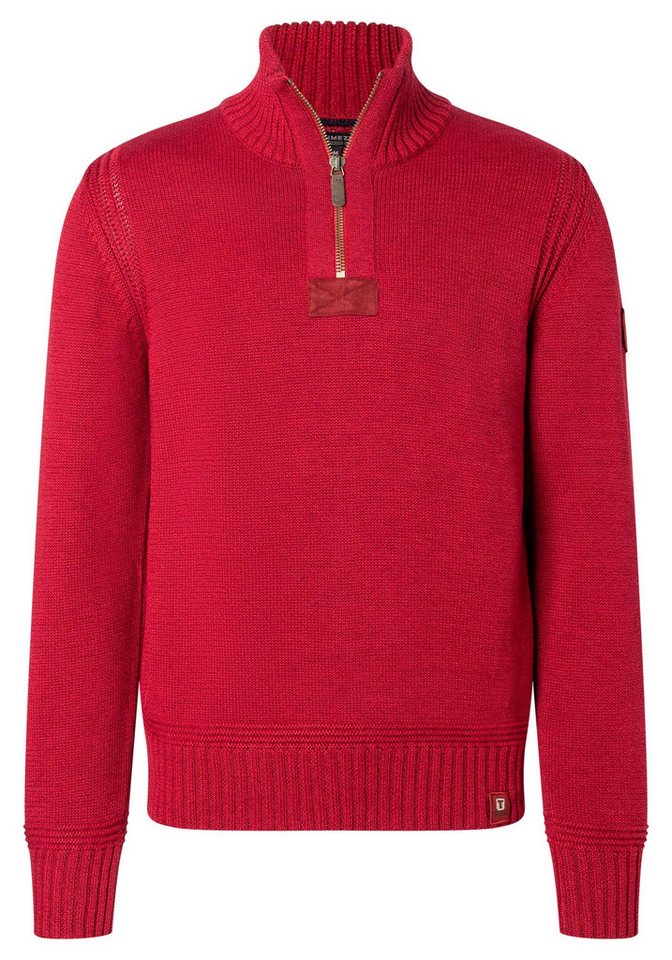 TIMEZONE Strickpullover Stilvoller Pullover mit Reißverschluss-Design (1-tlg) Heavy Knit Seamans Troyer von TIMEZONE