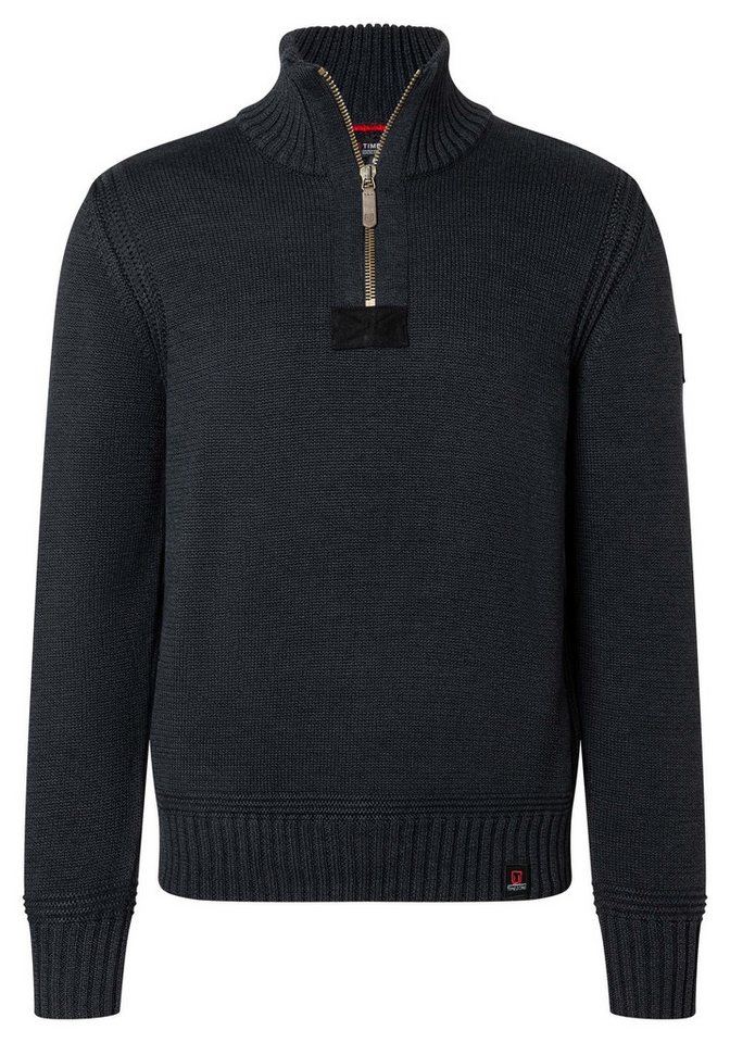TIMEZONE Strickpullover Stilvoller Pullover mit Reißverschluss-Design (1-tlg) Heavy Knit Seamans Troyer von TIMEZONE