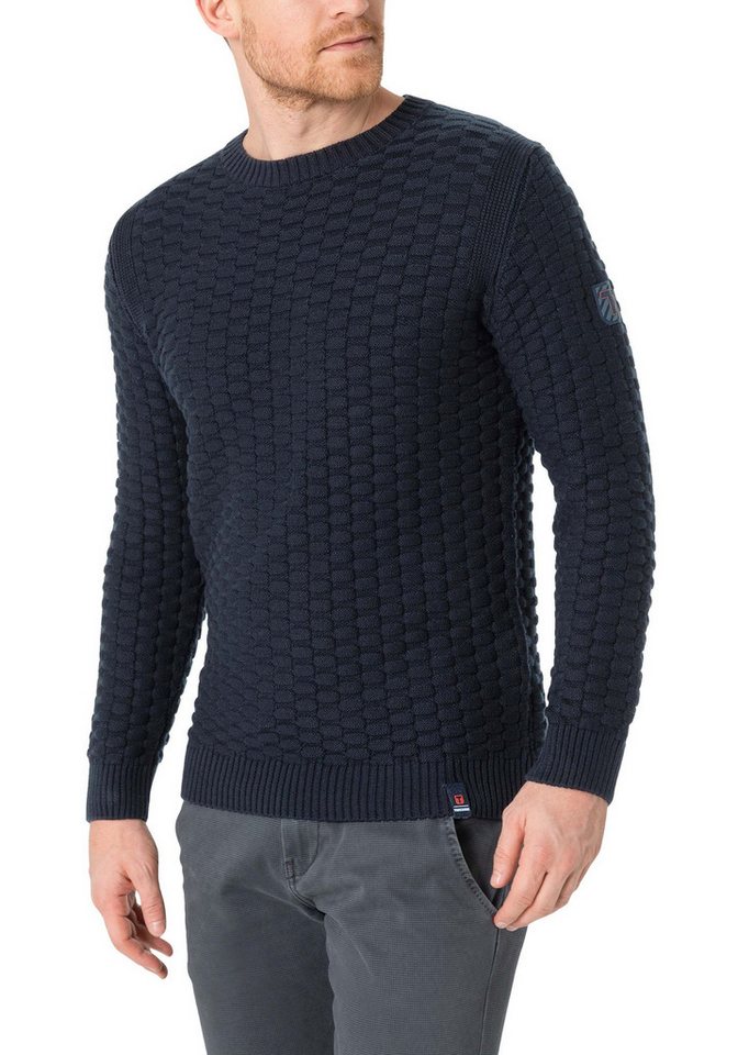TIMEZONE Strickpullover Strickpullover Rundhals 3D Muster Regular Fit Heavy Knit Crewneck von TIMEZONE