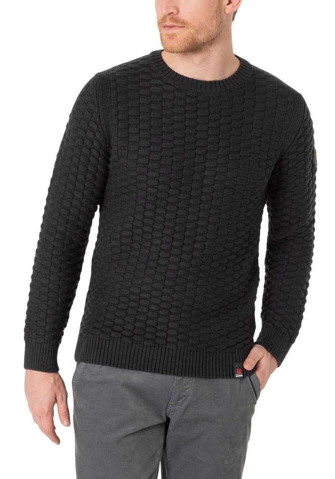 TIMEZONE Strickpullover Strickpullover Rundhals 3D Muster Regular Fit Heavy Knit Crewneck von TIMEZONE
