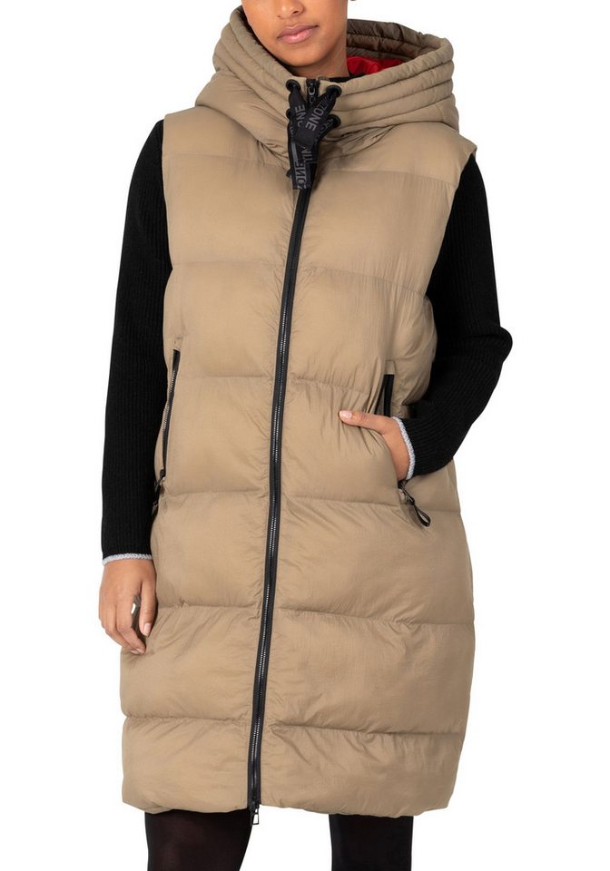 TIMEZONE Winterjacke Puffer- lang Kapuze wasserabweisend ultraleicht Volume Vest von TIMEZONE