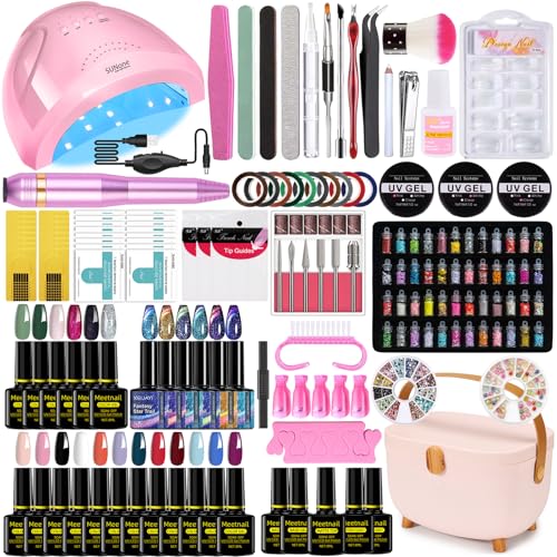 TIMHEDM Gel Nail Polish Kit with Light 48W UV LED Lamp, 24 Colors Rainbow, Cat Eye Gel Nail Polish Starter Kit,Nail Drill Home DIY Manicure Set TIMHEDM Gel Nail Polish Kit with Light 48W UV LED Lamp, 24 Colors Rainbow, Cat Eye Gel Nail Polish Starter Kit,Nail Drill Home DIY Manicure Set von TIMHEDM