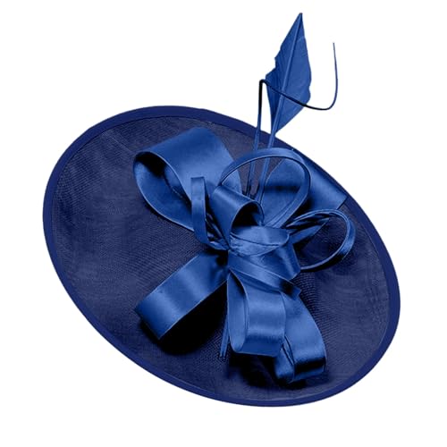 Braut Fascinator Blumen Kopfschmuck Damen HaarClip Hut Feder Haarschmuck Kopfbedeckung Hochzeit Stirnband Cocktail Headwear Frauen Mädchen Hüte Klassisch Tea Party Kirche Hochzeit (Blue, One Size) von TIMIYUYU