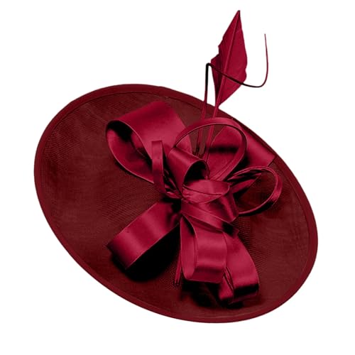 Braut Fascinator Blumen Kopfschmuck Damen HaarClip Hut Feder Haarschmuck Kopfbedeckung Hochzeit Stirnband Cocktail Headwear Frauen Mädchen Hüte Klassisch Tea Party Kirche Hochzeit Cocktail (One Size) von TIMIYUYU
