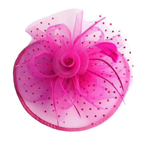Braut Fascinators Hut Blumen Damen Mädchen Haar Mesh Feder Elegant Haarklammer 20er Jahre Kopfschmuck Cocktail Tea Party Kopfbedeckung Stirnband Haarschmuck für Hochzeit Cocktail Party (One Size) von TIMIYUYU