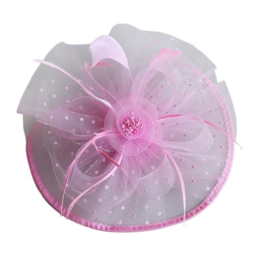 Braut Fascinators Hut Blumen Damen Mädchen Haar Mesh Feder Elegant Haarklammer 20er Jahre Kopfschmuck Cocktail Tea Party Kopfbedeckung Stirnband Haarschmuck für Hochzeit Cocktail Party (One Size) von TIMIYUYU
