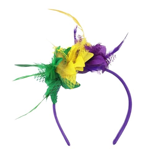 Fascinator Hüte für Damen Retro Schleier Hut Elegant Feder Mesh Tea Party Stirnband Brautschleier Hochzeit Kopfbedeckung Federkopfschmuck Stirnband Haarschmuck für Party Kirche (Multicolour, One Size) von TIMIYUYU