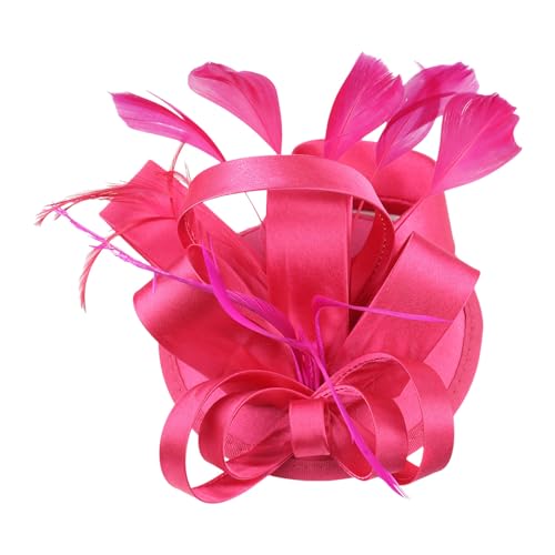 Fascinators Hut für Frauen Elegant Feder Bowler Hut Fascinators Schleier Hochzeit Fascinator Kopfbedeckung Fascinators Stirnband Blumen Cocktail Mesh Federn Hut für Hochzeit Party Kirche (One Size) von TIMIYUYU