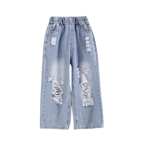 Jungen Jeanshose Denimhose Baggy Jeans Cargohose Kinder Straight Jeans Weite Bein Denimhose Jeanshose Loose Fit Denim Relaxed Denimhose Lässige Hosen Mode Stretch Breite Streetwear für 4-12 Jahre von TIMIYUYU