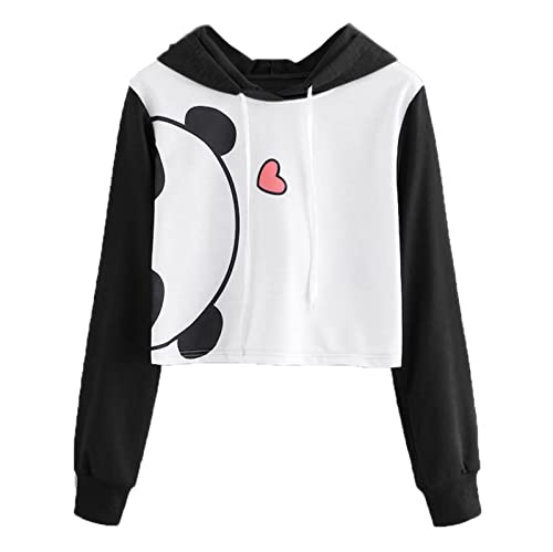 Kapuzenpullover Cartoon Hoodies Damen Teenager Kawaii Hoodie Sweatshirt Oberteile Mädchen Bequem Casual Pulli Langarm Kapuzenpulli Pullover Hoody Sport Outwear (Y8-Black, S) von TIMIYUYU