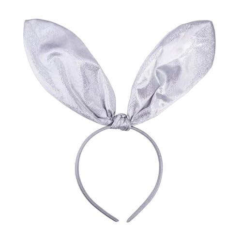Osterhasen Hasenohren Haarreif Hase Ohren Haarbänder für Ostern Party Kostüm Cosplay Kopfbedeckung Karneval, Karneval Tier Bunny Ohren Haarreif Osterhasen Kostüm für Karneval Ostern (White, One Size) von TIMIYUYU