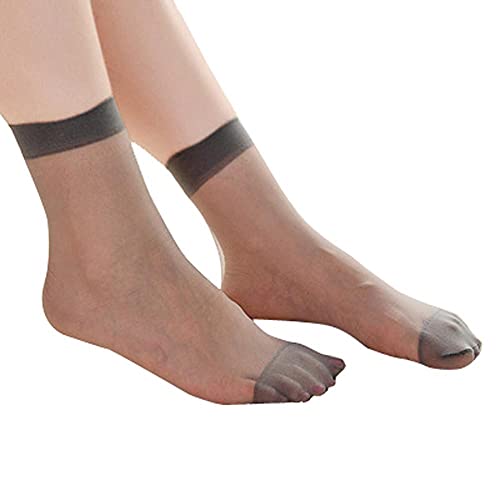 TIMIYUYU 10 Paar Sommer Ultradünne Socken Kristall Tüll Transparente Socken Frühling Sommersocken Elastische Knöchelstrümpfe Atmungsaktive Socken Ankle Socken Feinsöckchen für Frauen Mädchen von TIMIYUYU