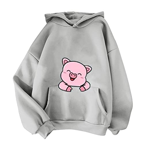 TIMIYUYU Damen Kapuzenpullover Casual Pullover Pulli Sweatshirt mit Kapuze Tasche Frauen Mädchen Herbst Winter Warme Pulli Sweater Mantel Langarm Hoody Oberteile Streetwear Jacke Pullover mit Kapuze von TIMIYUYU