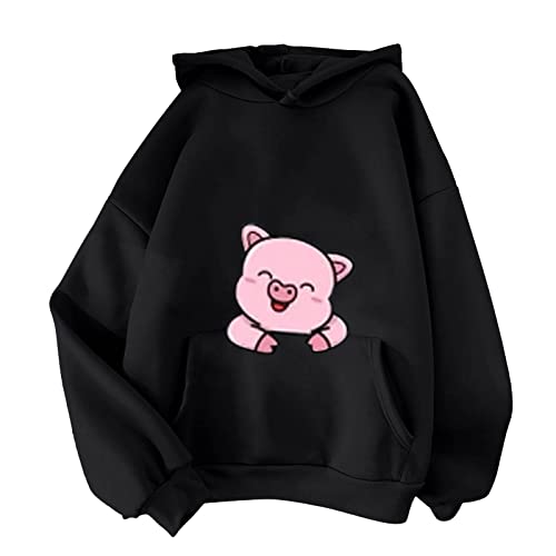 TIMIYUYU Damen Kapuzenpullover Casual Pullover Pulli Sweatshirt mit Kapuze Tasche Frauen Mädchen Herbst Winter Warme Pulli Sweater Mantel Langarm Hoody Oberteile Streetwear Jacke Pullover mit Kapuze von TIMIYUYU