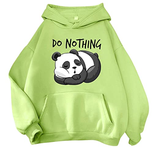 TIMIYUYU Kawaii Hoodie Teenager Mädchen Pullover Frosch Kapuzenpullover Kapuzenpulli Hoodies Sweatshirt mit Kapuze Oversize Cartoon Hoodies Bequem Casual Warme Pullover Oberteile (z5-Green, M) von TIMIYUYU