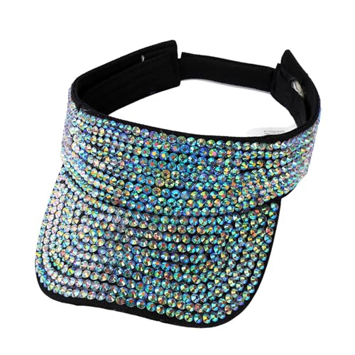Unisex Strass Visor Cap Sonnenschild Caps Verstellbar Sonnenhut Schirmmütze Sonnenschild Baseballhut Kappe Sommerhut Outdoor Sport Sonnenschutz Tenniskappe Visor Strandvisor mit (GN1, One Size) von TIMIYUYU