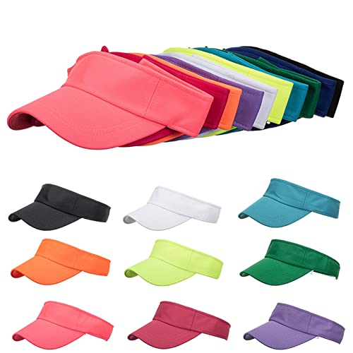 Unisex Visor Cap Sonnenhut Golf Tenniskappe mit Sonnenblende Baseballmütze Einstellbar Visor Sommer für Damen Herren Schirmmütze Baseball Kappe Sommerhut Sonnenvisor Damenvisor (Hot Pink, One Size) von TIMIYUYU