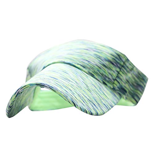 Unisex Visor Cap Sonnenhut Tenniskappe mit Sonnenblende Baseballmütze Einstellbar Visor Sommer für Damen Herren Schirmmütze Baseball Kappe Sommerhut Sonnenvisor Damenvisor Hat (y3-Green, One Size) von TIMIYUYU