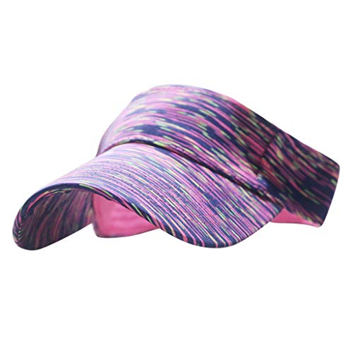 Unisex Visor Cap Sonnenhut Tenniskappe mit Sonnenblende Baseballmütze Einstellbar Visor Sommer für Damen Herren Schirmmütze Baseball Kappe Sommerhut Sonnenvisor Damenvisor Hat (y3-Purple, One Size) von TIMIYUYU