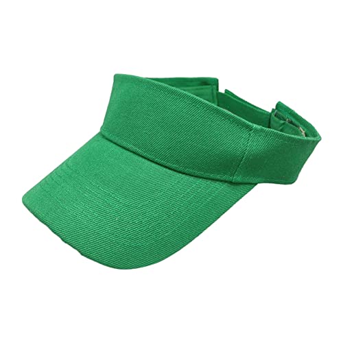 Unisex Visor Cap Sonnenhut Tenniskappe mit Sonnenblende Baseballmütze Einstellbar Visor Sommer für Damen Herren Schirmmütze Baseball Kappe Sommerhut Sonnenvisor Damenvisor Hat (y4-Green, One Size) von TIMIYUYU