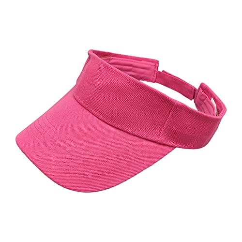 Unisex Visor Cap Sonnenhut Tenniskappe mit Sonnenblende Baseballmütze Einstellbar Visor Sommer für Damen Herren Schirmmütze Baseball Kappe Sommerhut Sonnenvisor Damenvisor Hat (y4-Hot Pink, One Size) von TIMIYUYU